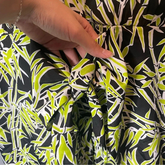 MICHAEL KORS Sleeveless Bamboo Knot Shirt Dress size 12 pear/black - Picture 5 of 12